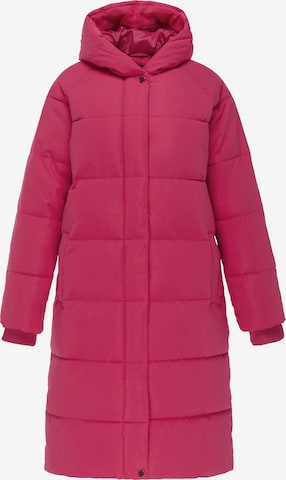 Manteau d’hiver faina en rose : devant