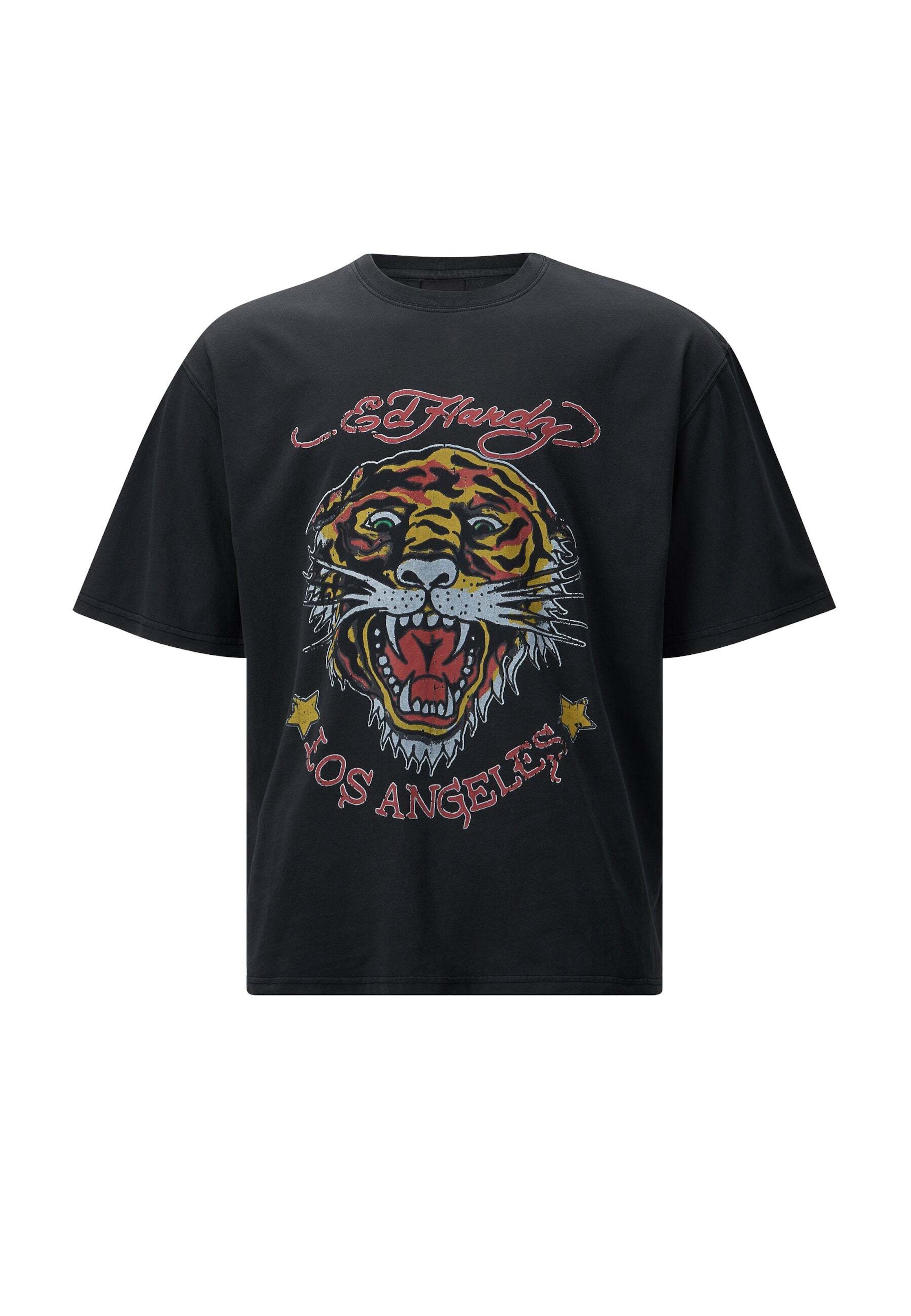 Ed Hardy T-Shirt 'La-Tiger' in Schwarz: Vorderseite