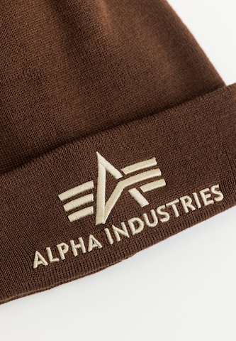 ALPHA INDUSTRIES Beanie in Brown