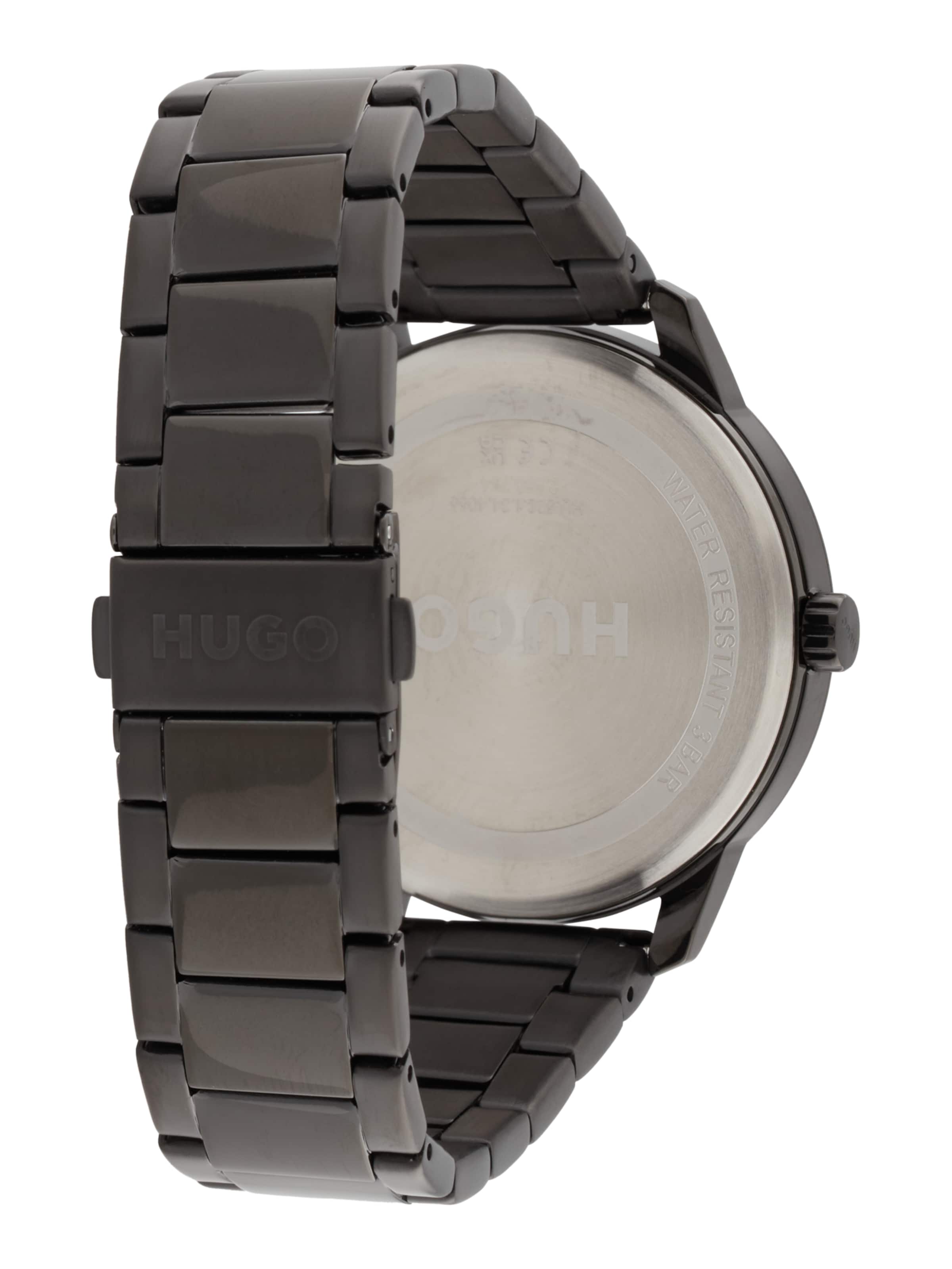 HUGO Uhr '#STAMP' in Schwarz