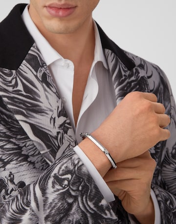 Philipp Plein Jewellery Armband 'The plein Cuff' in Silber: Vorderseite