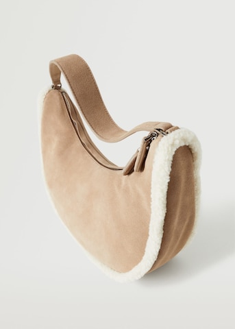 MANGO Schultertasche in Beige