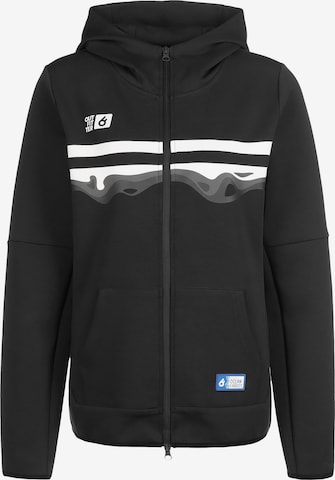 OUTFITTER Athletic Zip-Up Hoodie 'Ocean Fabrics Tahi' in Black: front