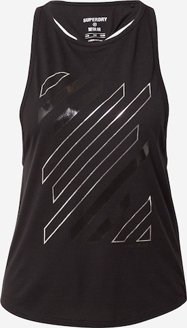 Superdry - Top deportivo en negro: frente