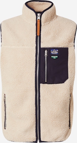 Gilet Superdry en beige : devant