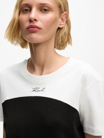 Maglietta 'SIGNATURE MONOCHROME' di Karl Lagerfeld in bianco