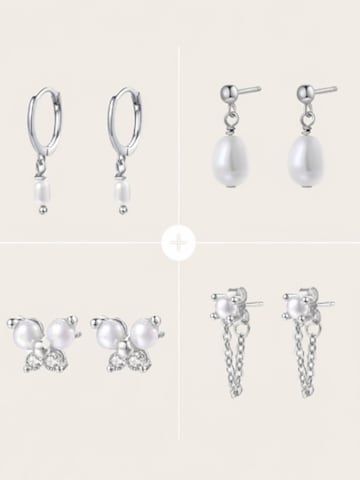 Hey Happiness - Pendientes 'Pearl Quartet' en plata