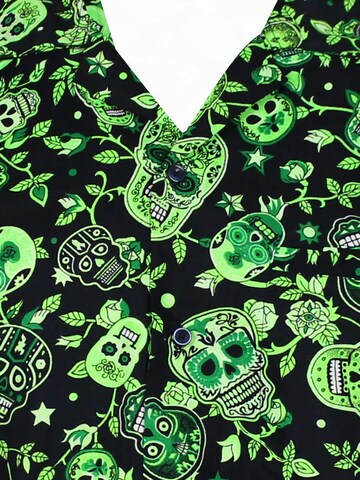 King Kameha Shirt 'Skull' in Green