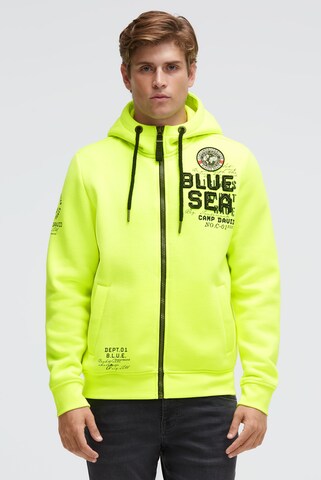 CAMP DAVID Zip-Up Hoodie in Green: front