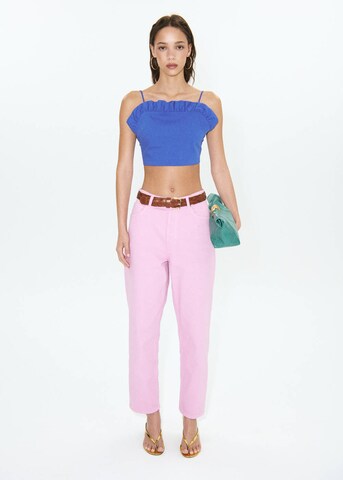 MANGO Top 'Frilly' in Blau
