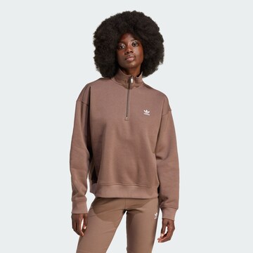 Sweat-shirt 'Essentials' ADIDAS ORIGINALS en marron : devant