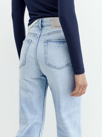 Wide leg Jeans de la Pull&Bear pe albastru