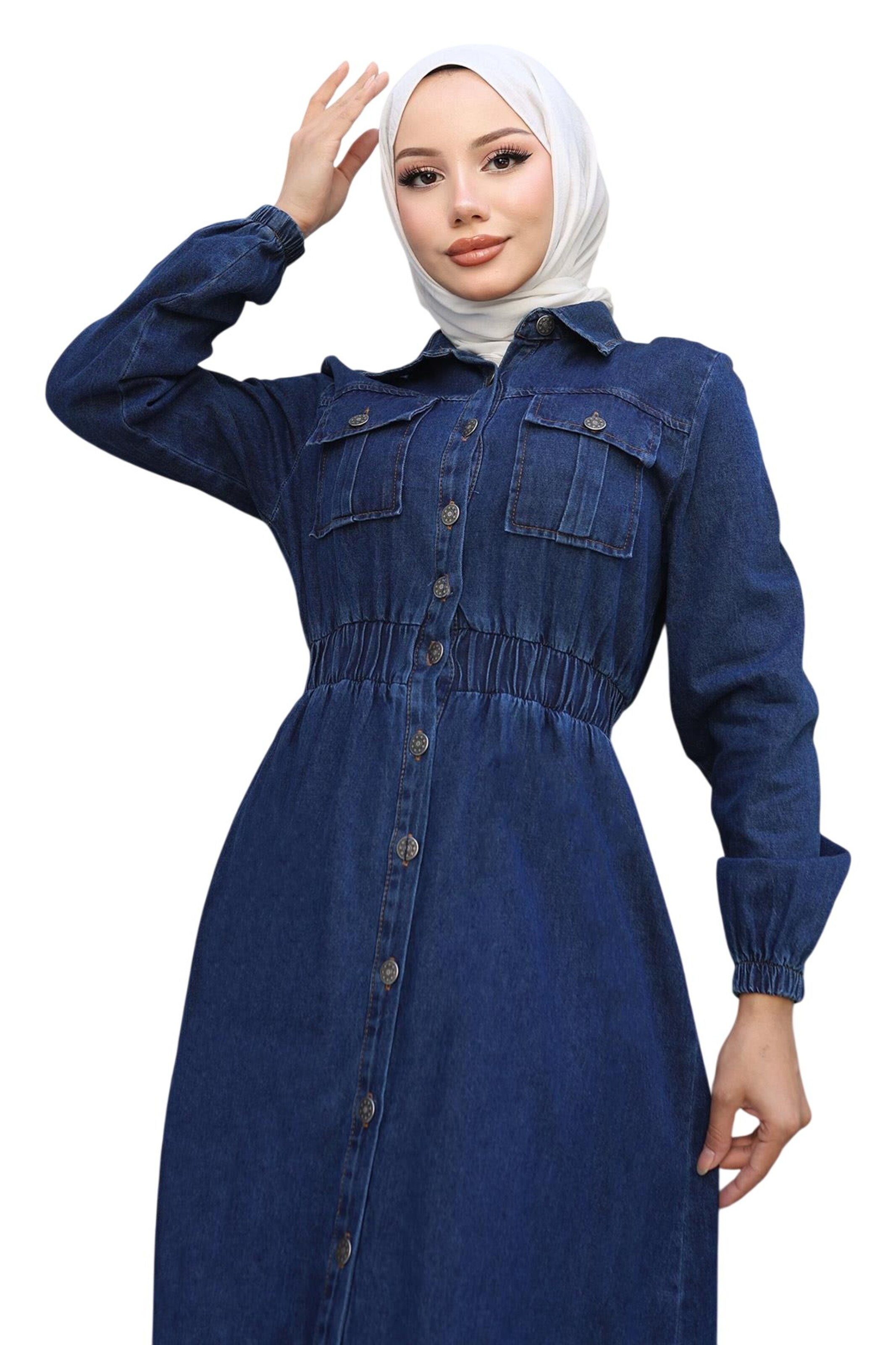 MODAMIHRAM Blousejurk in Blauw