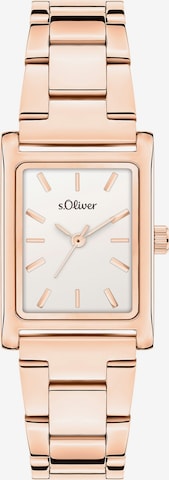 Montre à affichage analogique s.Oliver en or : devant