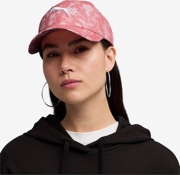 Cappello da baseball sportivo 'Puma Ess Elevated Aop Bb Cap' di PUMA in rosa: frontale