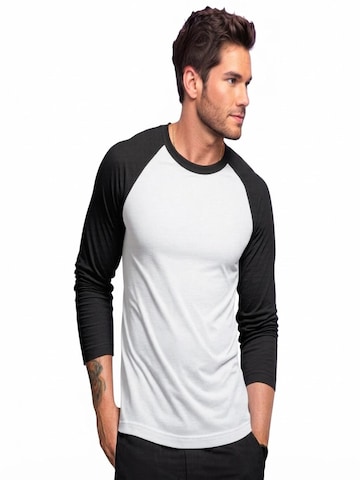 Vanilla Shirt '2-Pack Heren Baseballshirt Lange Mouwen – Wit/Zilvergrijs – Casual Raglan – Maat M' in Zwart
