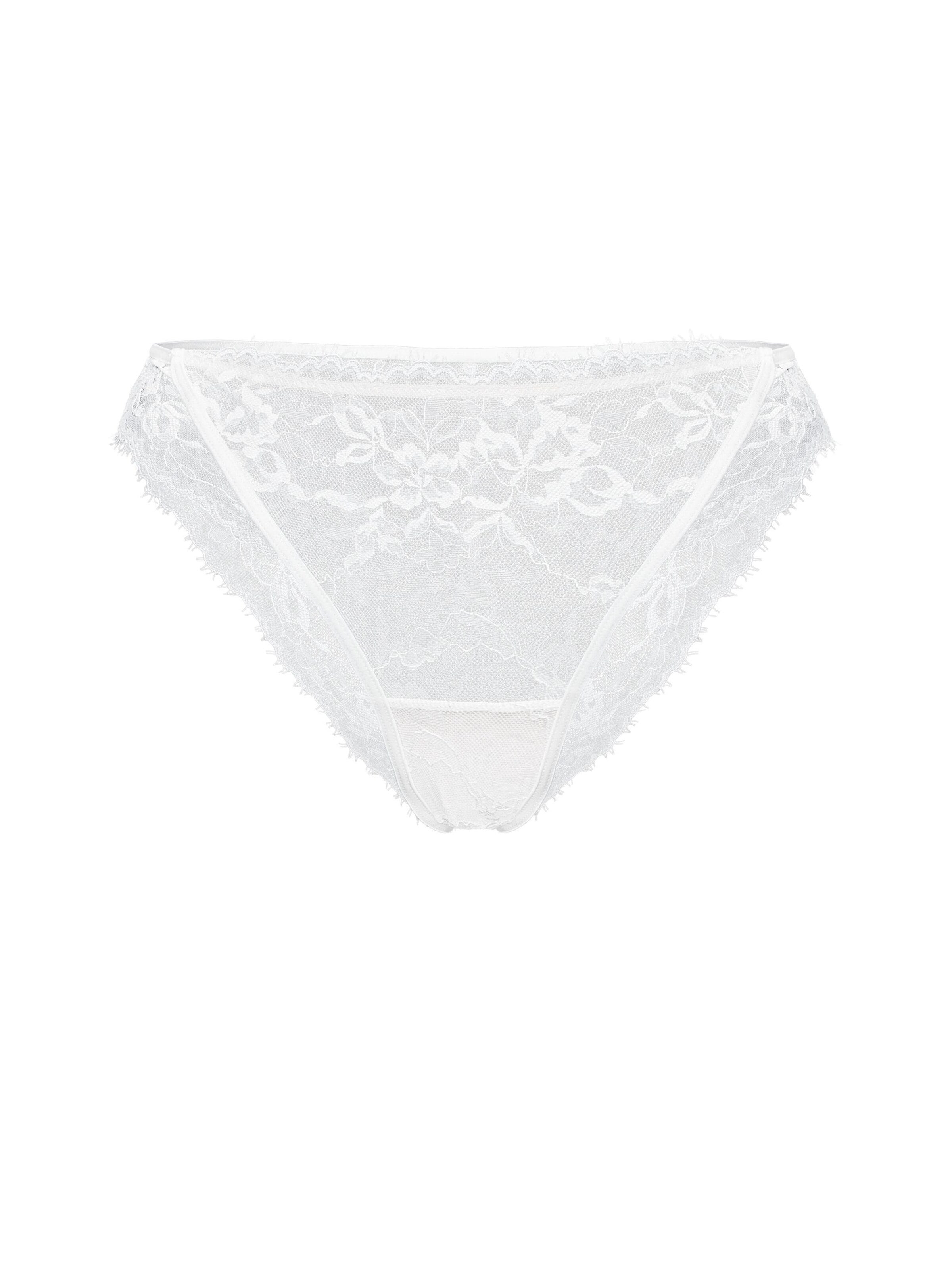 Panty 'Slip Cloe, florale Spitze, mit Baumwollzwickel, normale Leibhöhe' di ESOTIQ in beige