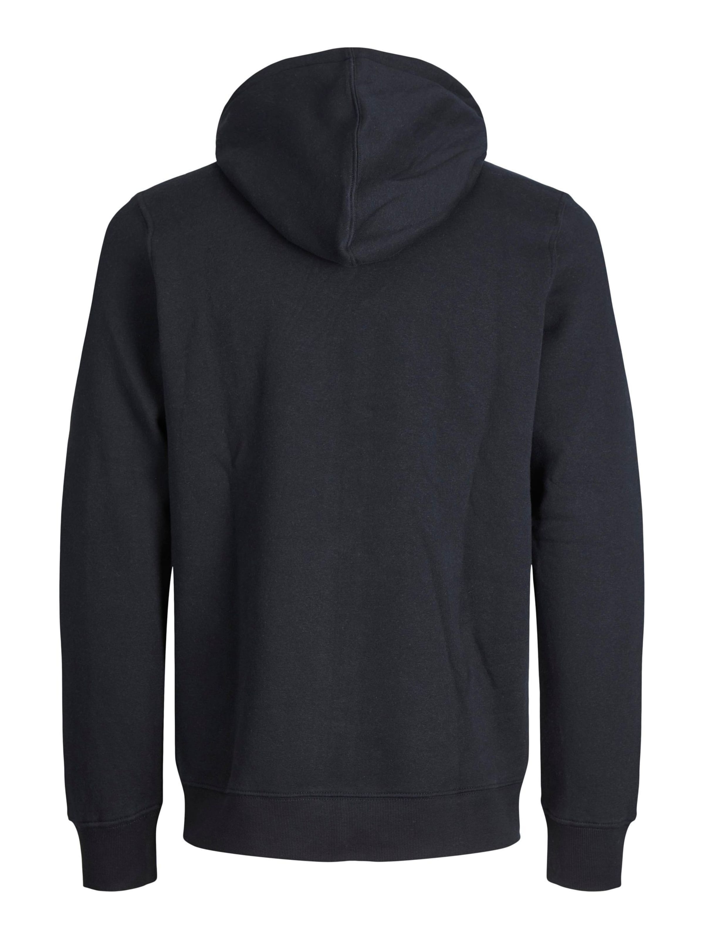 Jack & Jones Junior Zip-Up Hoodie 'JJEBRADLEY' in Black