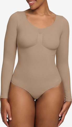 Body modelant 'Bodysuit Sculpting Shapewear Longsleeve mit String' cfab (formerly creamy fabrics) en beige : devant