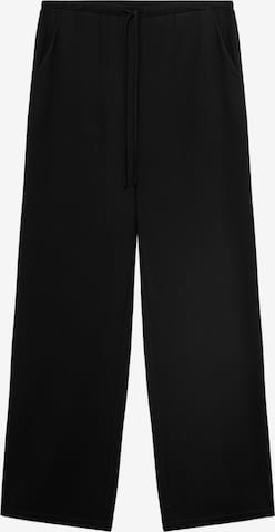 MANGOWide Leg/ Široke nogavice Hlače 'RIGA' - crna boja: prednji dio