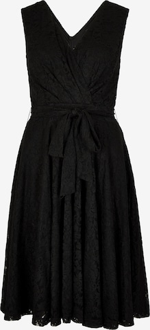 Apricot Floral Lace Fit And Flare Mini Dress ' ' in Schwarz: Vorderseite