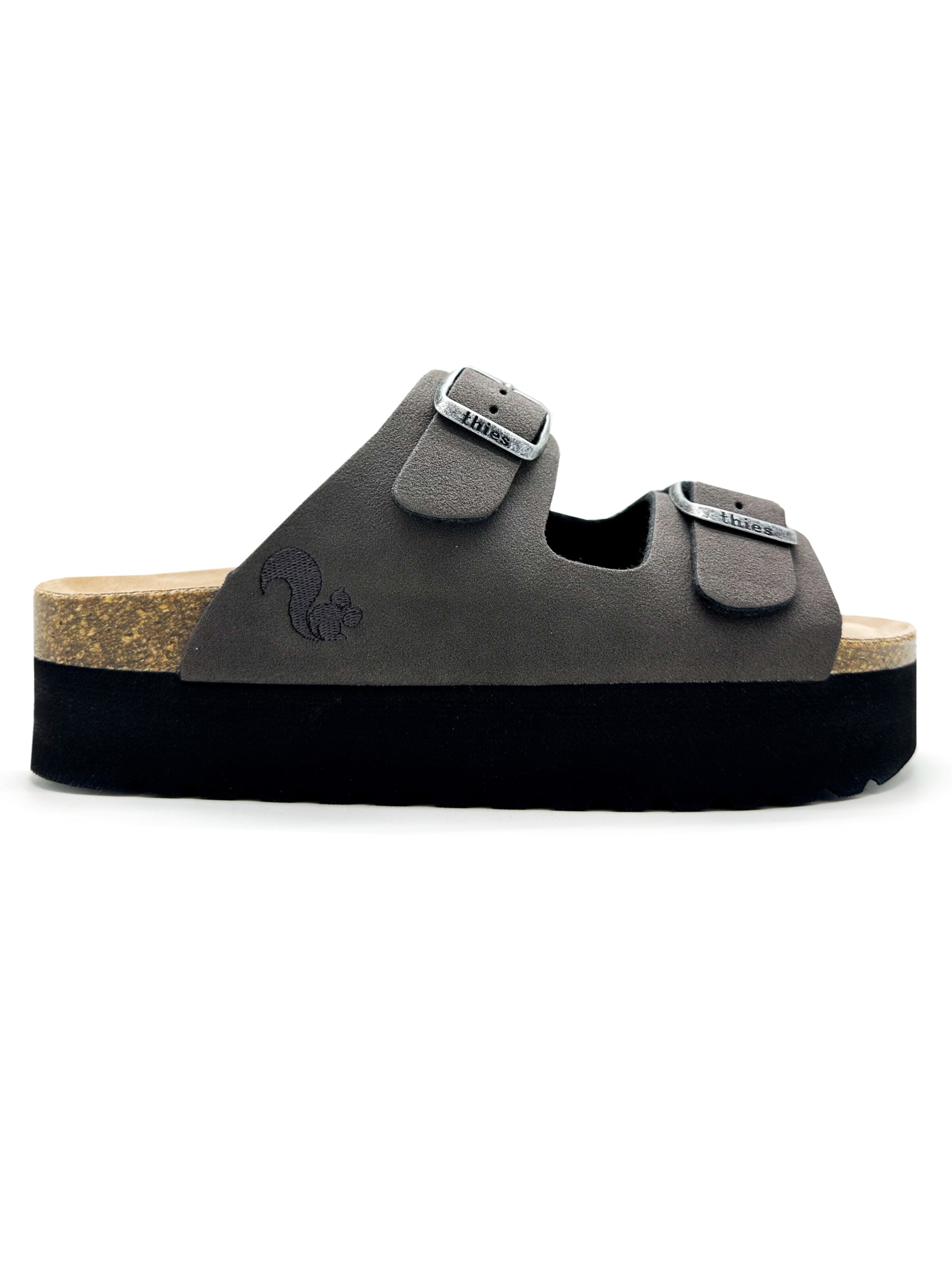thies Mules 'thies 1856 ® Eco Bio Plateau Sandal' in Grey