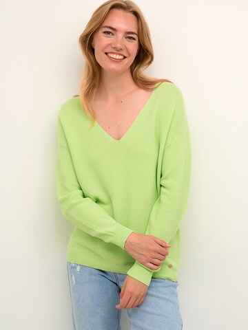 Cream Sweater 'Sillar' in Green: front