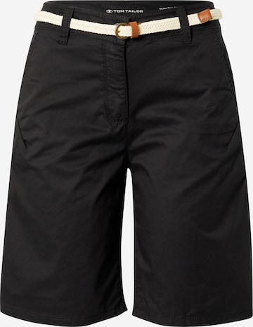 TOM TAILOR Regular Chino Pants in Black: front