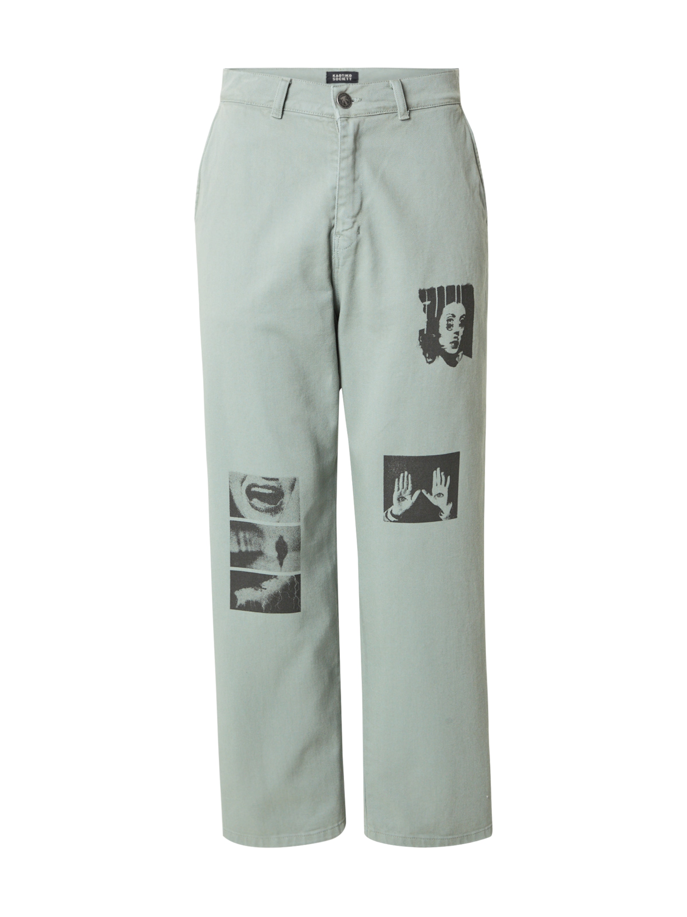 Kaotiko Loosefit Broek 'TOO MANY RULES' in Groen: voorkant