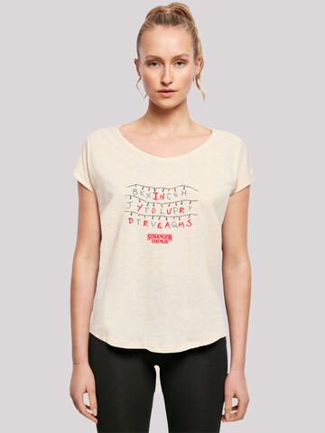 F4NT4STIC T-Shirt 'Stranger Things In Your Dreams Netflix TV Series' in Beige: predná strana