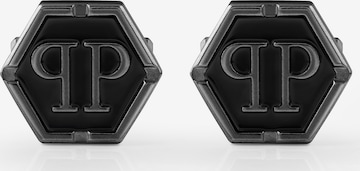 Boutons de manchette 'Hexagon' Philipp Plein Jewellery en gris : devant