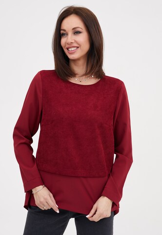 Awesome Apparel Blouse in Rood: voorkant