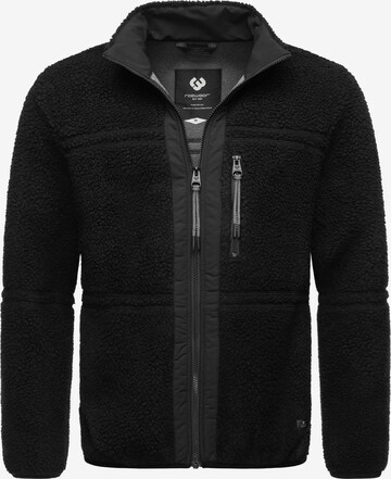 Ragwear Athletic Fleece Jacket 'Noory' in Black: front