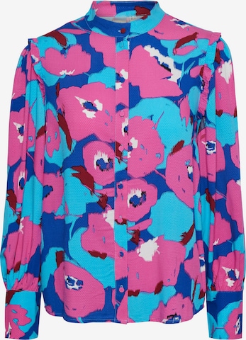 Y.A.S Blouse 'FLOWER POW' in Blue: front