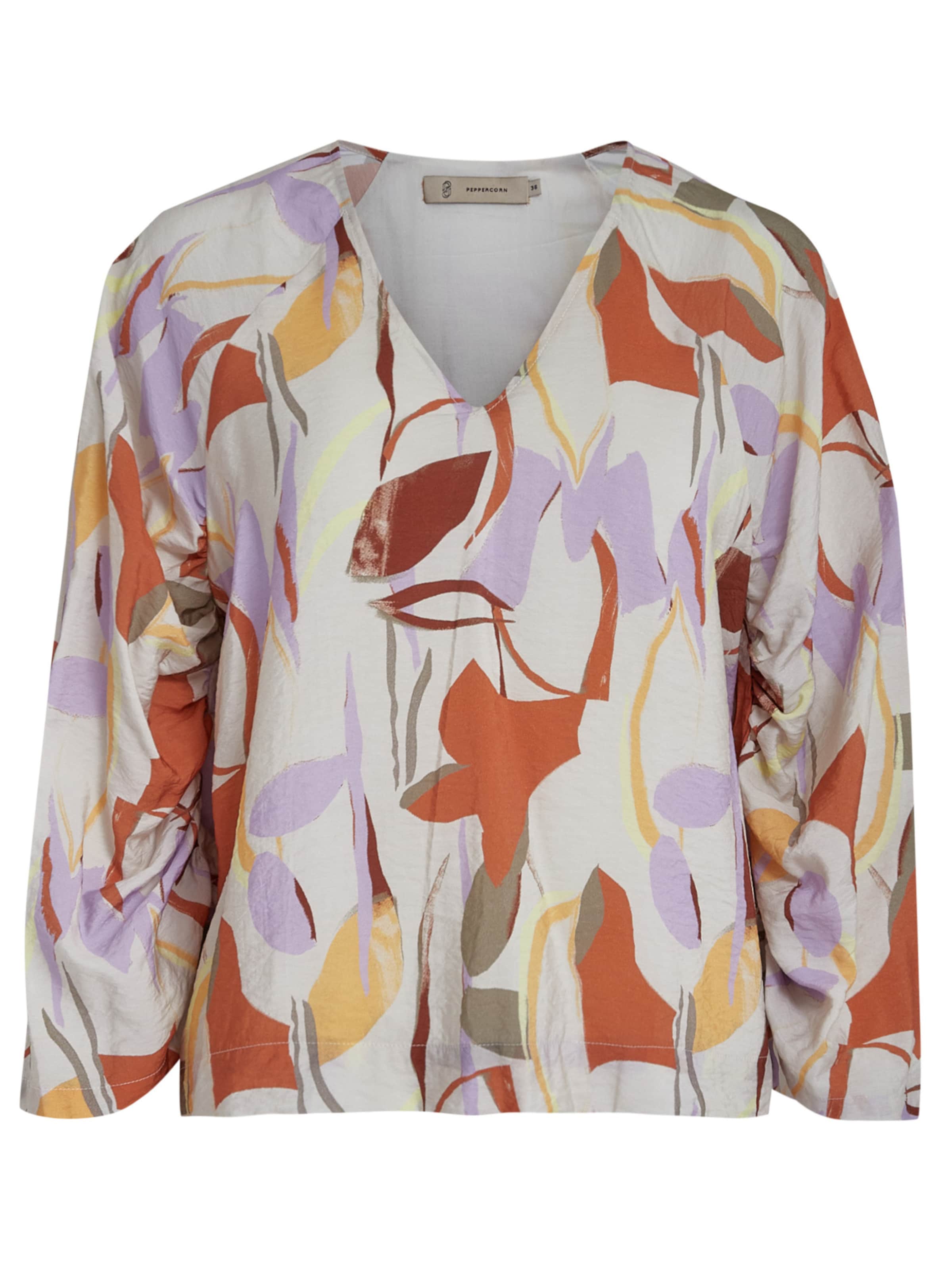 Peppercorn Bluse 'Tracy' i creme / oliven / lilla / orange, Produktvisning