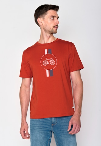 T-Shirt 'Bike Highway' GREENBOMB en rouge : devant