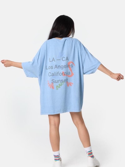 Worldclassca Oversizeshirt 'Oversize T-Shirt "LA SUNSET"' in S-L/Wide in himmelblau, Produktansicht