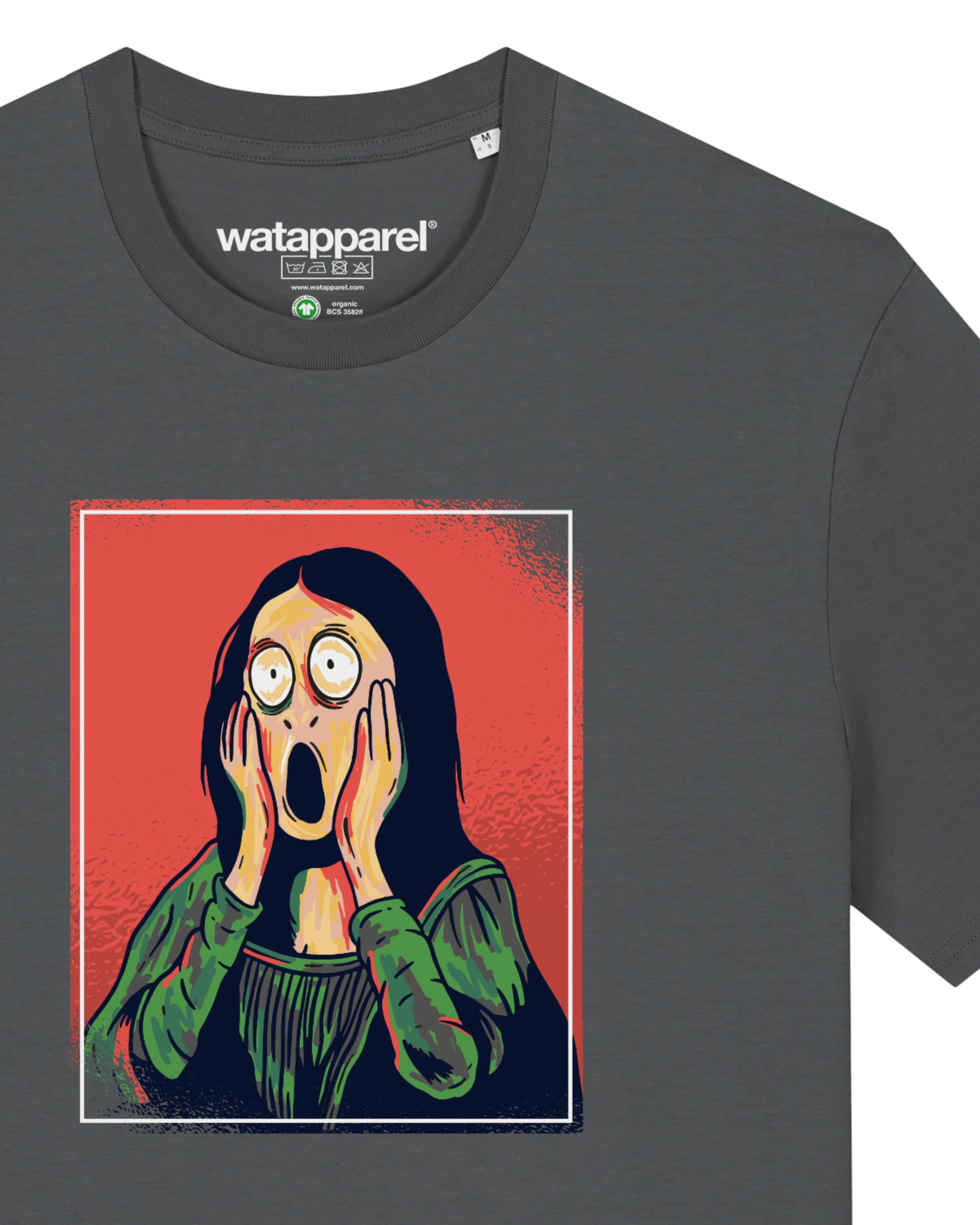 Watapparel Shirt ' Mona Lisa Scream ' in Grijs