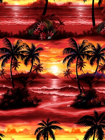 Hawaiihemdshop.de Regularny krój Koszula 'Hawaiihemd Evening Sun' w kolorze czerwony