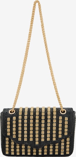 Rankinė ant peties iš faina, spalva – Auksas / juoda, Prekių apžvalga