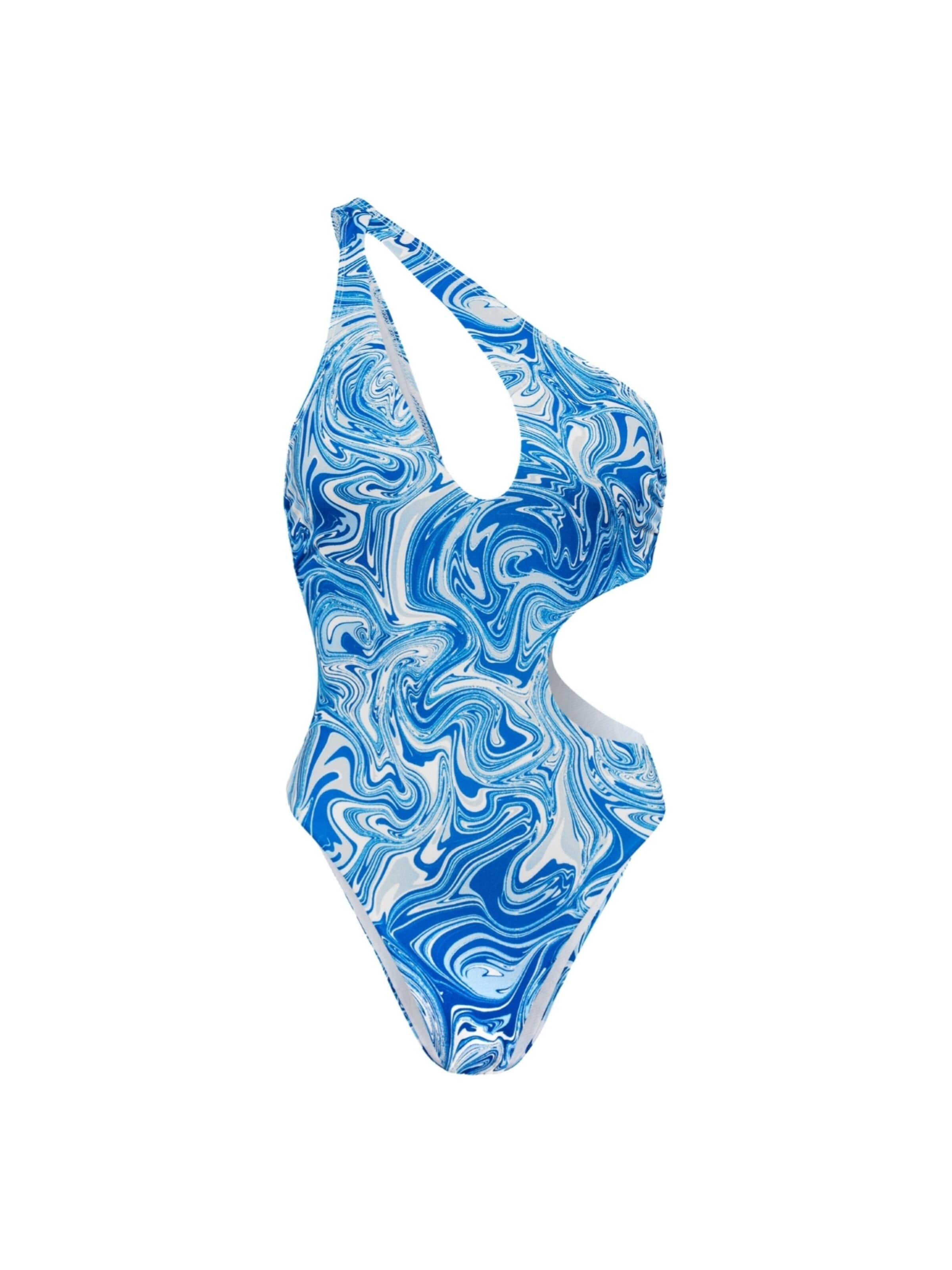 EKCENTRIK Badpak 'Aquadelic' in Blauw: voorkant