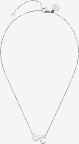 PURELEI - Cadena 'Letter Heart C' en plata: frente