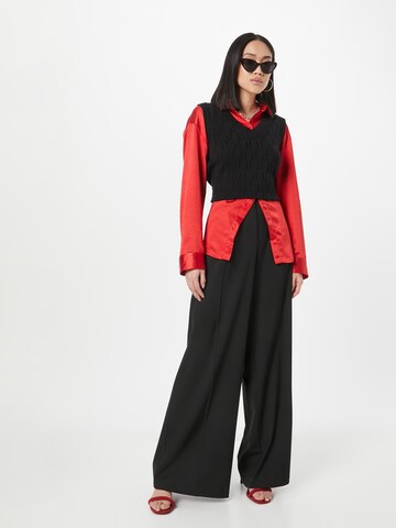 COMMA Wide leg Pleat-Front Pants in Black