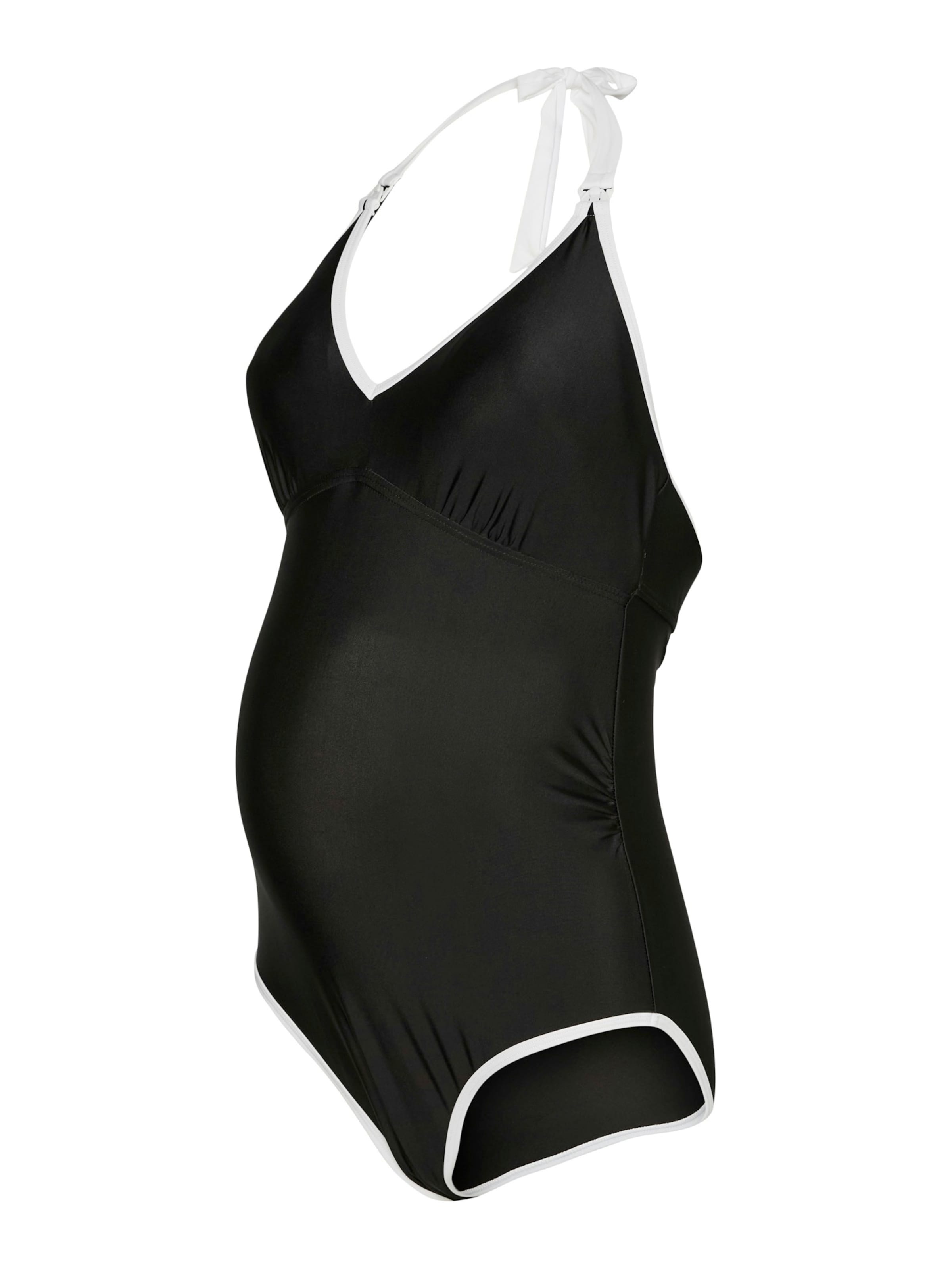 MAMALICIOUS Triangle Swimsuit in Black: front