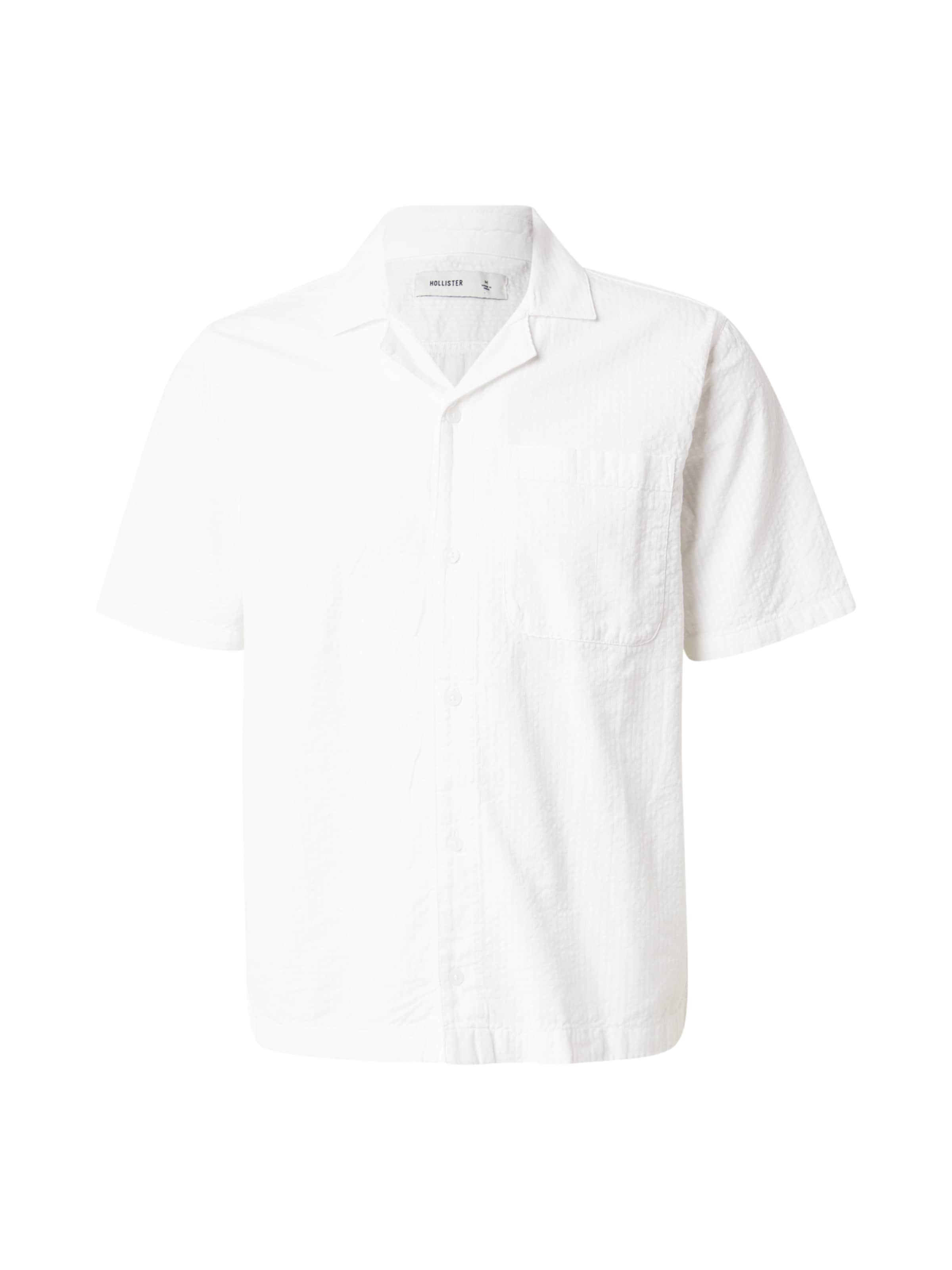 HOLLISTER Regular fit Πουκάμισο 'JAN2' σε λευκό: μπροστά