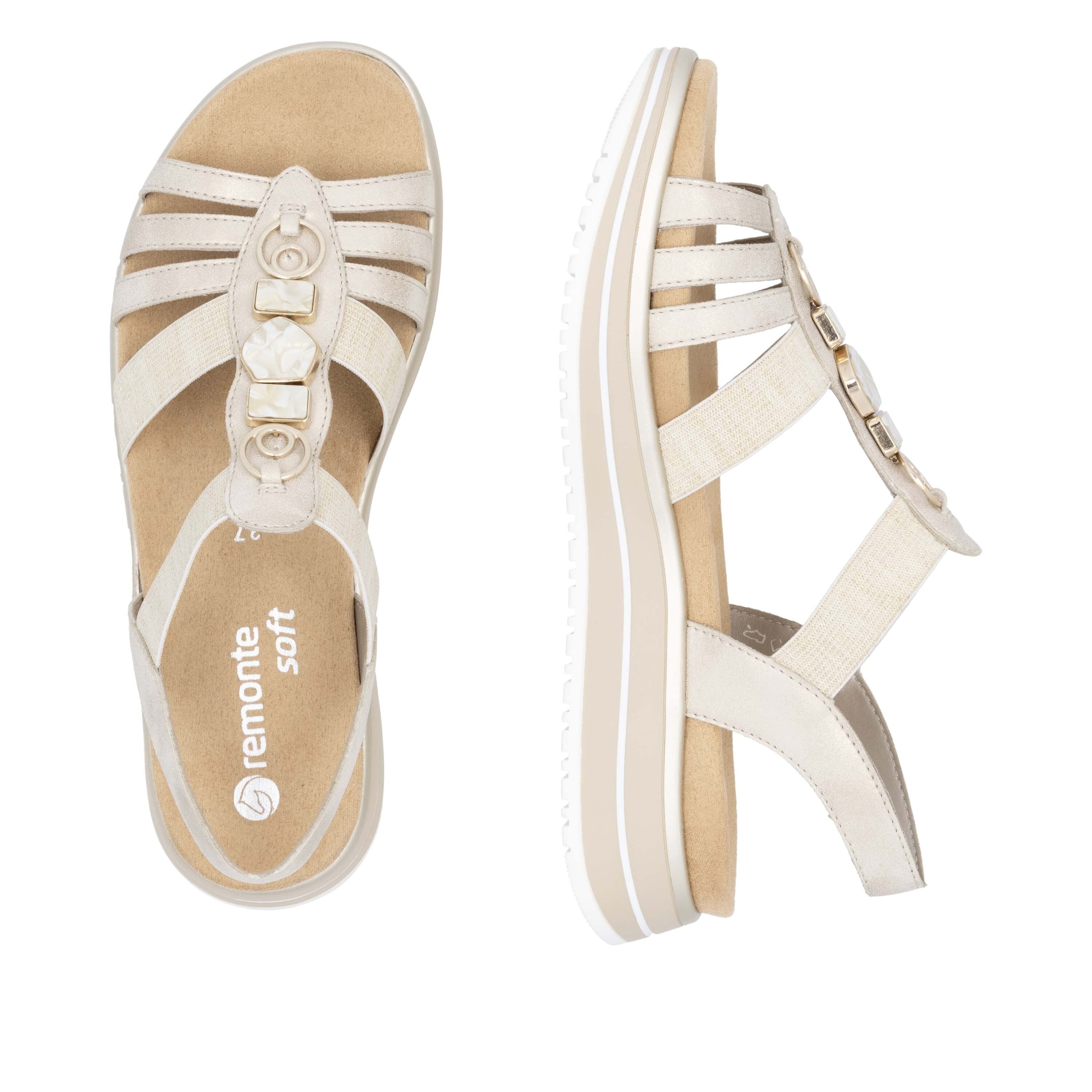 REMONTE Strap Sandals ' D1J60 ' in Beige
