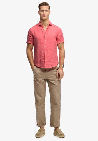 Fit confort Chemise 'Riviera' Superdry & Co en rouge