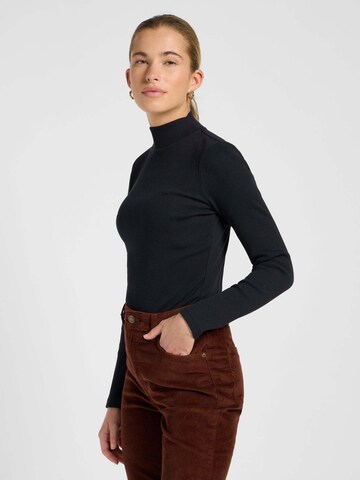 Lee Shirt 'Mock Neck' in Black