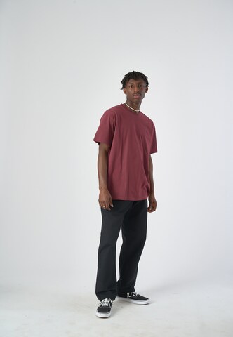 Cleptomanicx T-Shirt 'Embroidery Gull Mono' in Rot