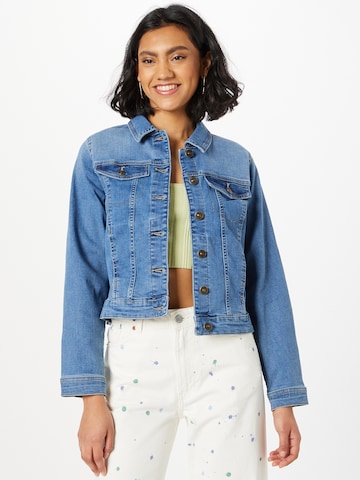 PIECES Between-Season Jacket 'Oia' in Blue: front
